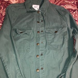 army green forever 21 button up jacket/shirt